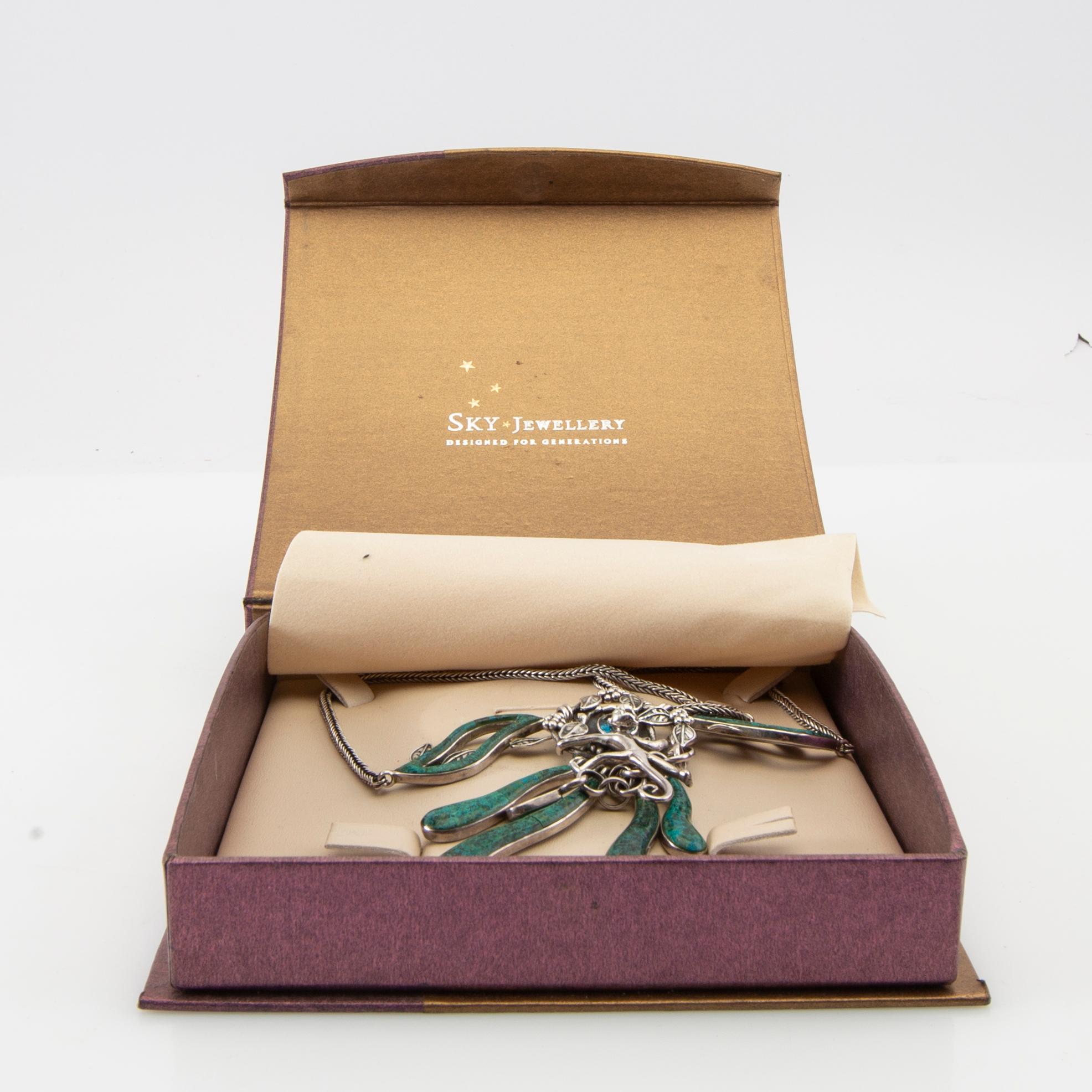 Necklace silver with set gemstones, Ilaria, Peru.