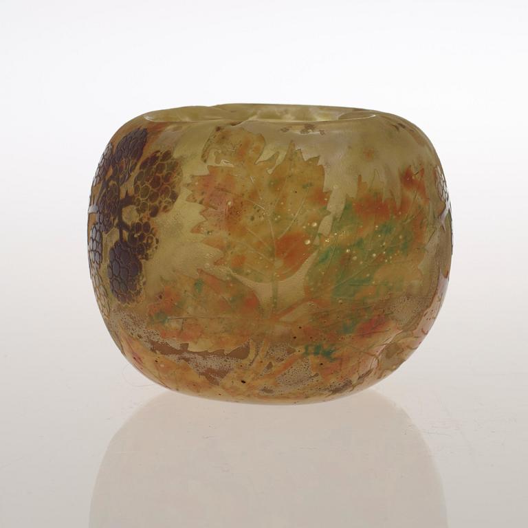 A Daum Art Nouveau cameo glass vase, Nancy, France.