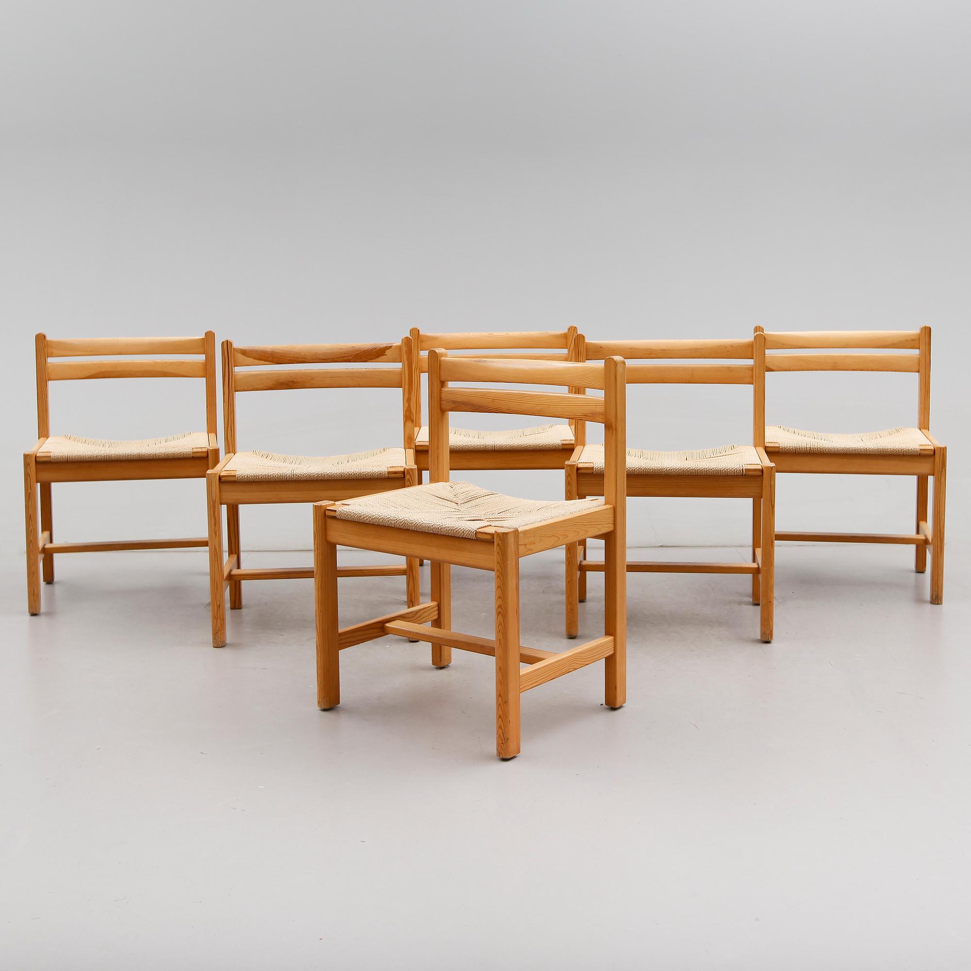 STOLAR, 6 st, ur serien Asserbo, Børge Mogensen, Karl Andersson & Söner, 1900-talets andra hälft.