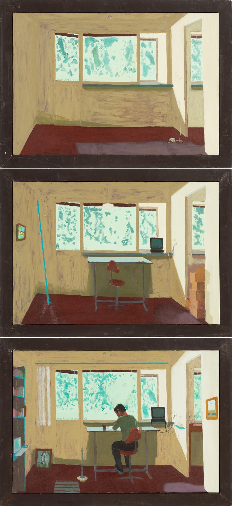 Bengt Jahnsson-Wennberg, triptyk, olja på duk, signerad.