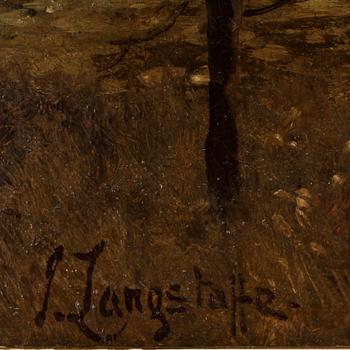 JOHN LANGSTAFFE. Olja på förstärkt duk. Sign J. Langstraffe.