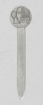 BREVKNIV, tenn, art deco, Sylvia Stave för CG Hallberg, 1930-tal.