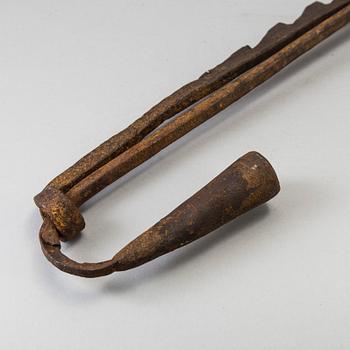 LJUSSTAKE, hängmodell, smidesjärn, 1800-tal.