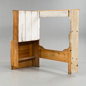 a early 19th century folk art bedcabinet from Dalarna Hälsingland marked B.E.J.S.H.K.P.D.