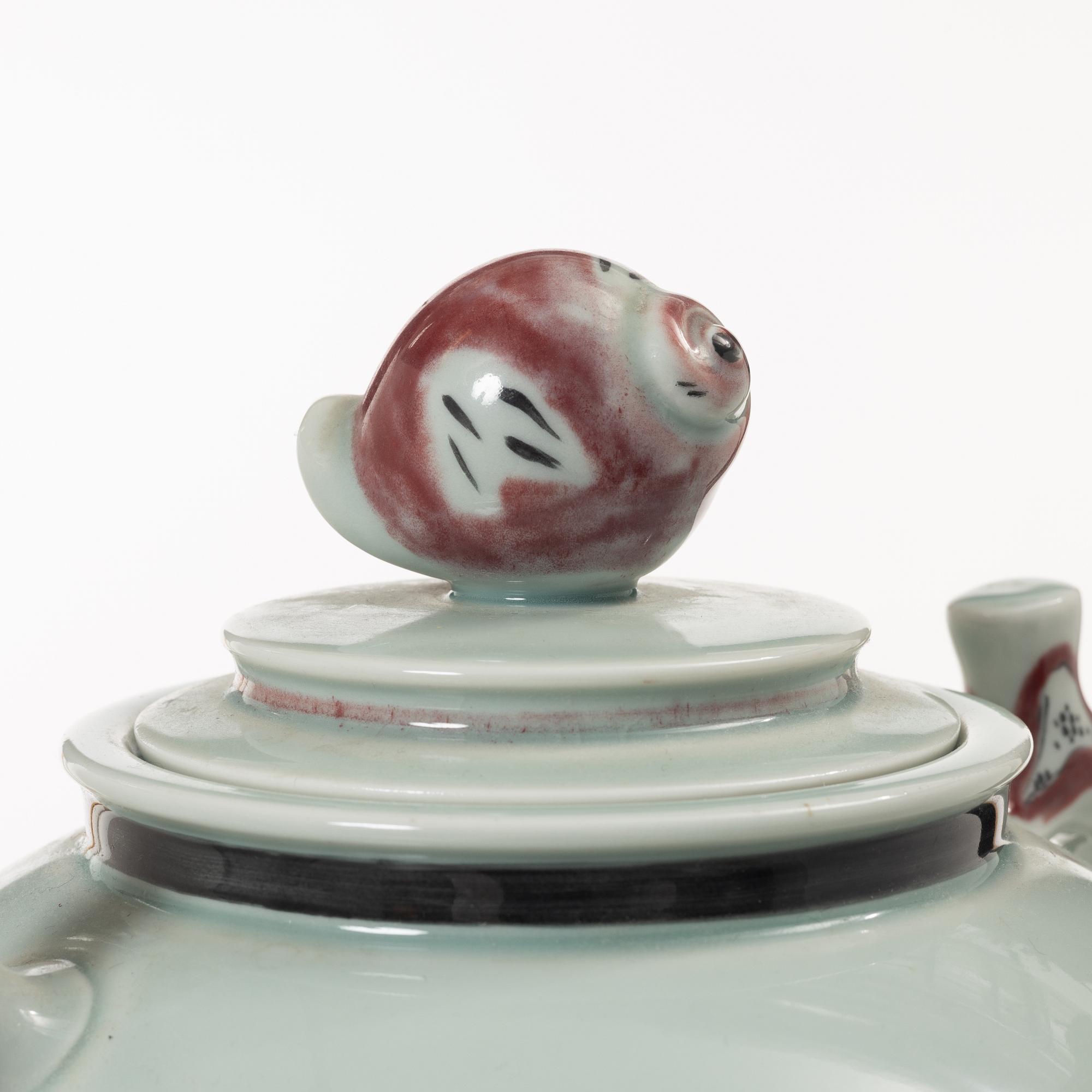 Thorkild Olsen, a porcelain urn with cover, Royal Copenhagen, Denmark, dated 1952.