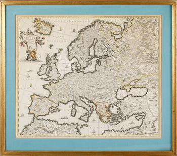 KOPPARSTICK, karta, kolorerad, Frederick de Wit, 1600-/1700-tal.
