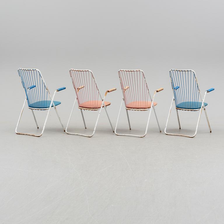 TRÄDGÅRDSBORD SAMT 4 STOLAR, troligen 1950-tal.