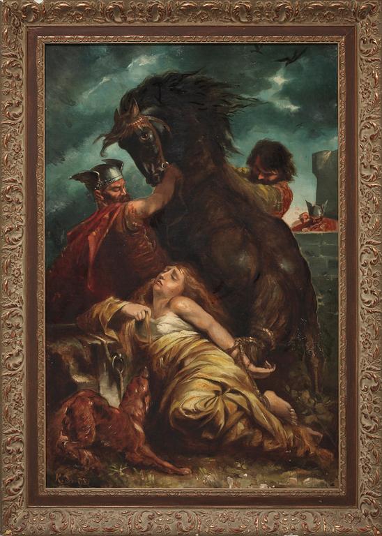 OKÄND KONSTNÄR, olja på duk, mongramsign o dat -83.