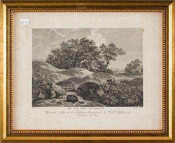 L. DUPRÈ, 2 st, efter bla Berghem, kopparstick, 1800-tal.