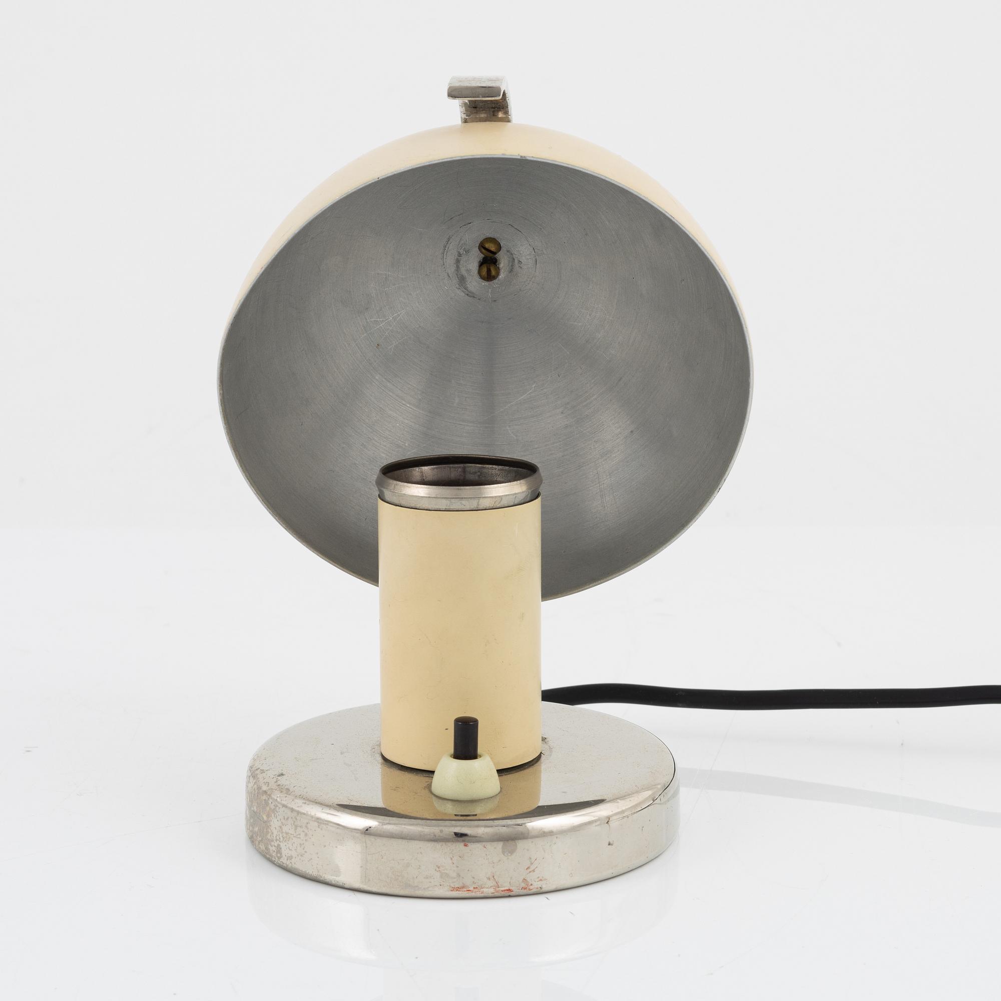 Erik Tidstrand, a chrome table light, Nordiska Kompaniet, 1930s.