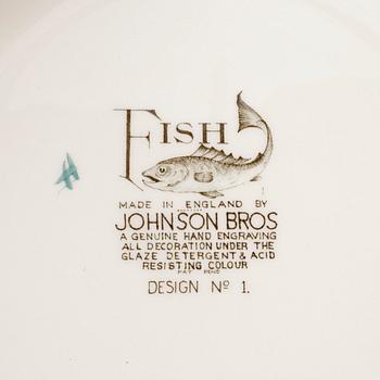 SERVIS, 33 delar, flintgods, "Fish" Johnson Bros, England, 1900-tal.