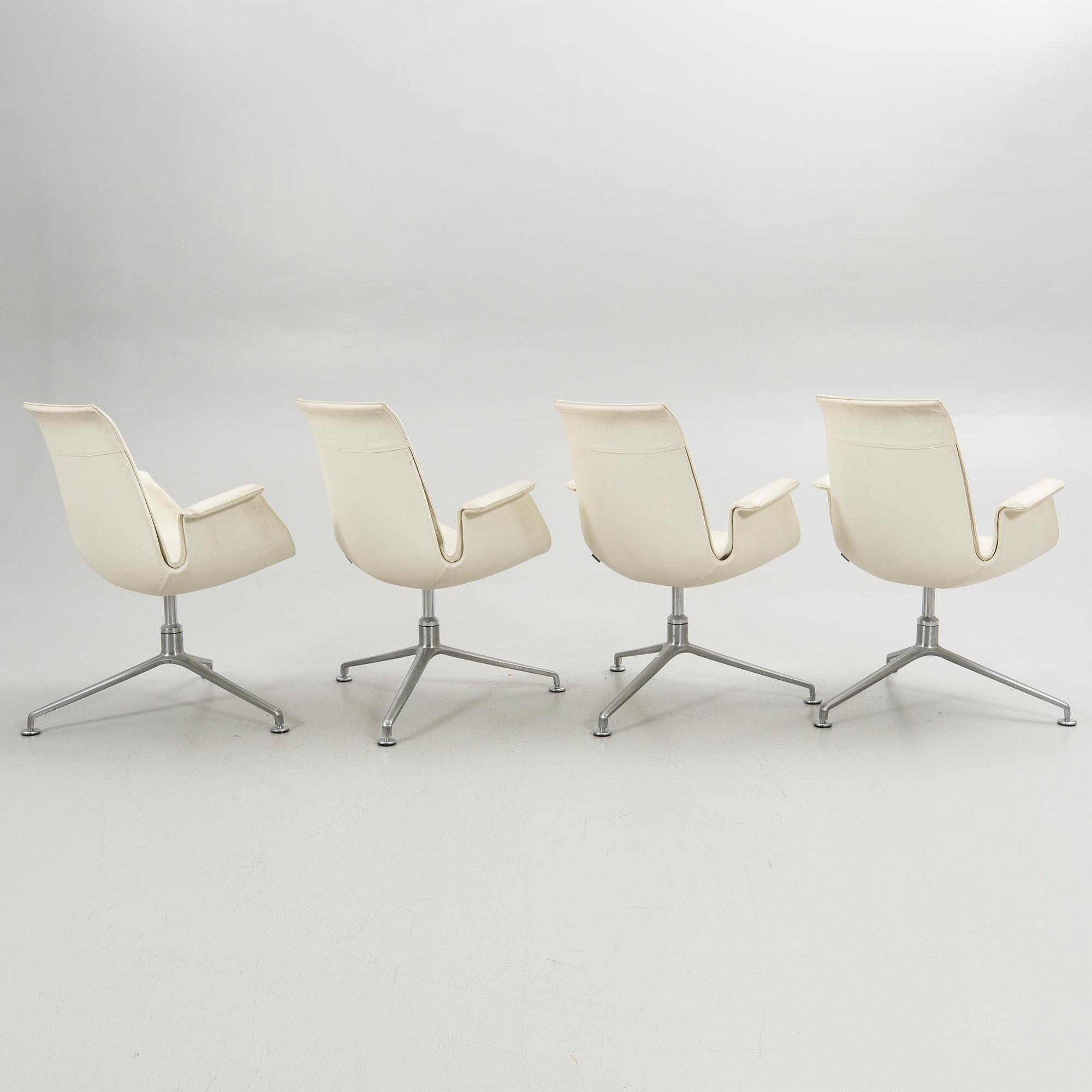 Preben Fabricius & Jørgen Kastholm, Stolar, 4 st, ”Tulip 6727”, Walter Knoll, 1900-tal.