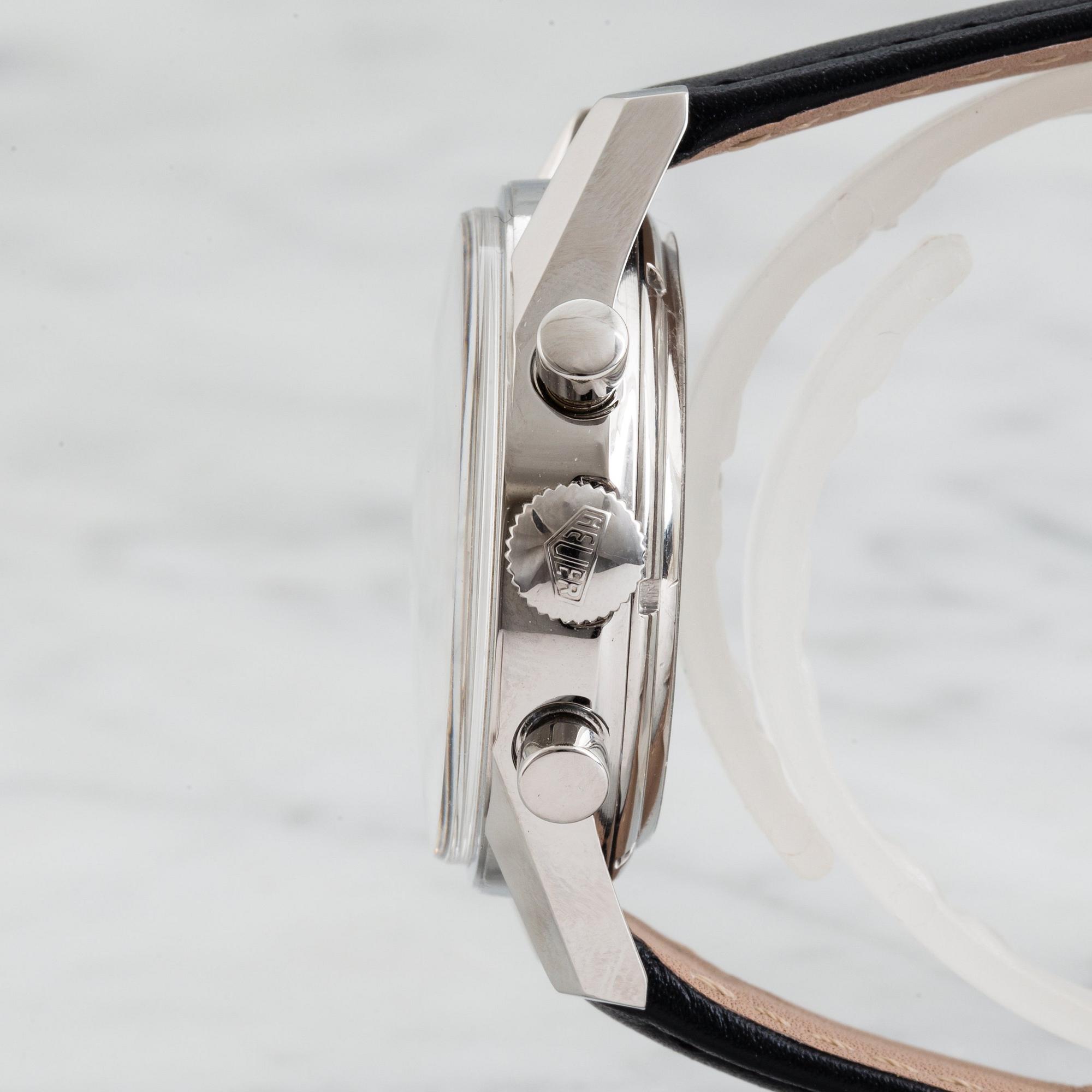 HEUER, Carrera (T SWISS), "Second Execution", chronograph, wristwatch, 36 mm,