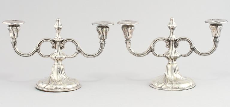 KANDELABRAR, ett par, silver, Tyskland, 1900-tal.