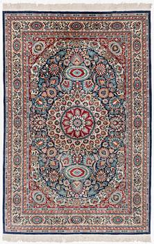 An oriental silk rug. c. 274 x 180 cm .