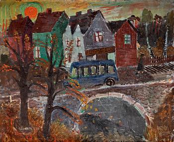 146. Olle Olsson-Hagalund, The blue bus, Hagalund.