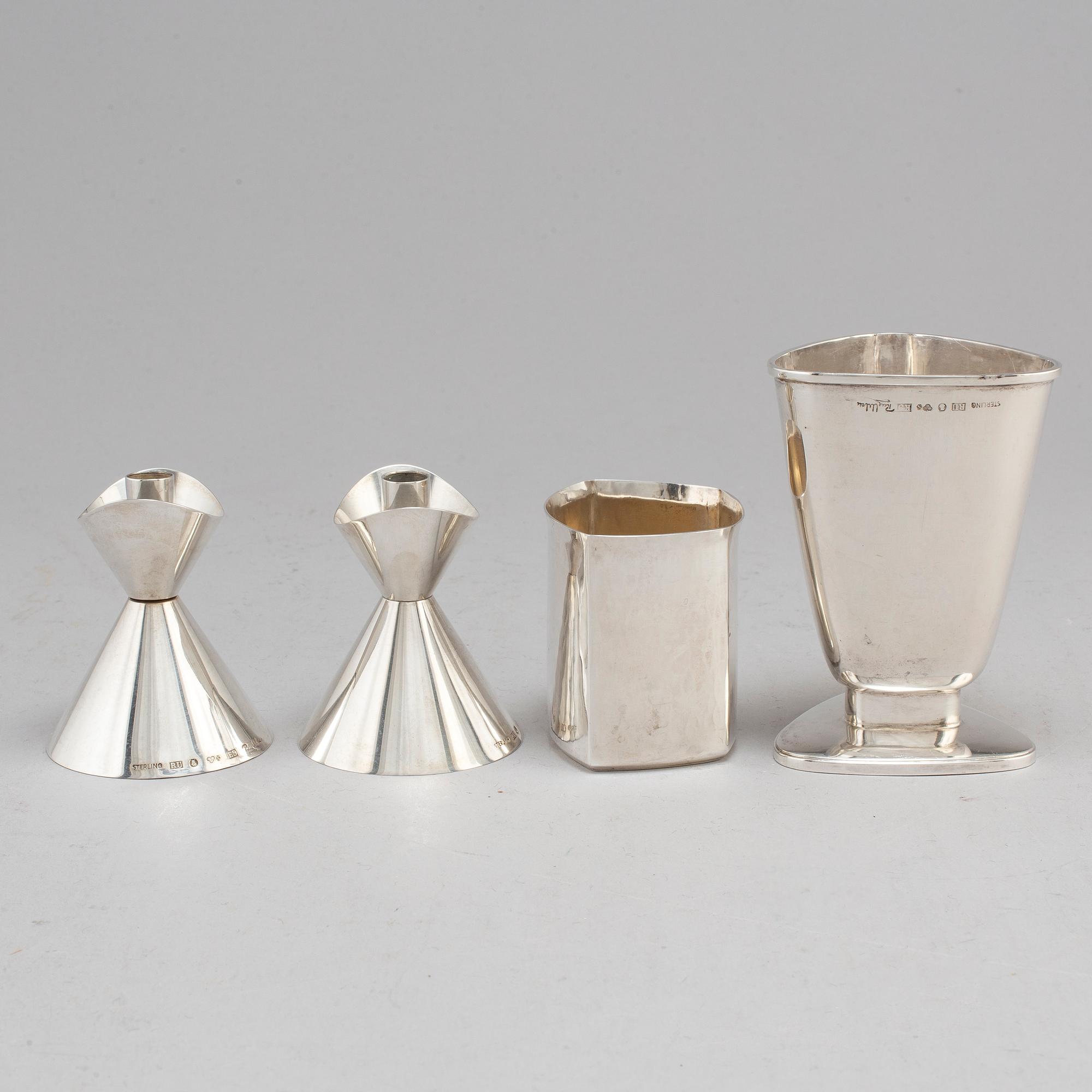REY URBAN, 4 sterling silver items, Stockholm 1955, 1960 samt 1971.