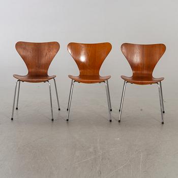 ARNE JACOBSEN, stolar 5 st "Sjuan för Fritz Hansen Danmark sent 1900-tal.