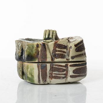 Dosa med lock, stengods, Japan, 1900-tal.