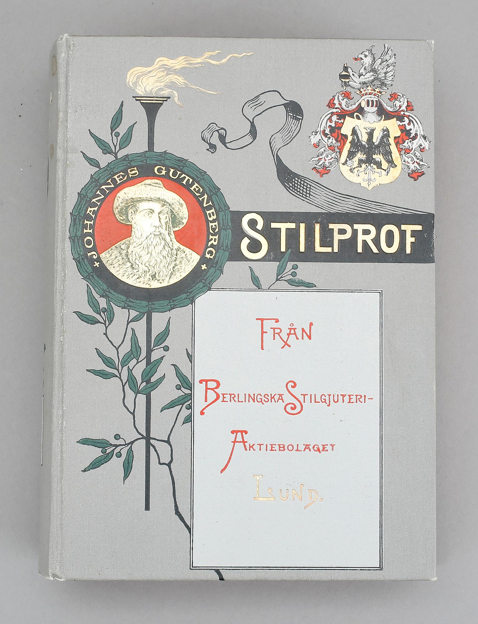 BOK, "Stilprof" från Berlingska stilgjuteriet Lund, Berlingska Stilgjuteri-Aktiebolaget.