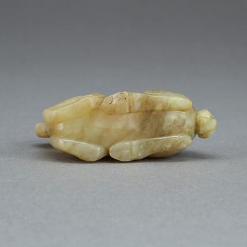 FIGURIN, beige nefrit, Qingdynastin.