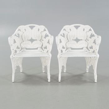 A pair of garden chairs from Melins in Anderstorp, second half of the 20th century.