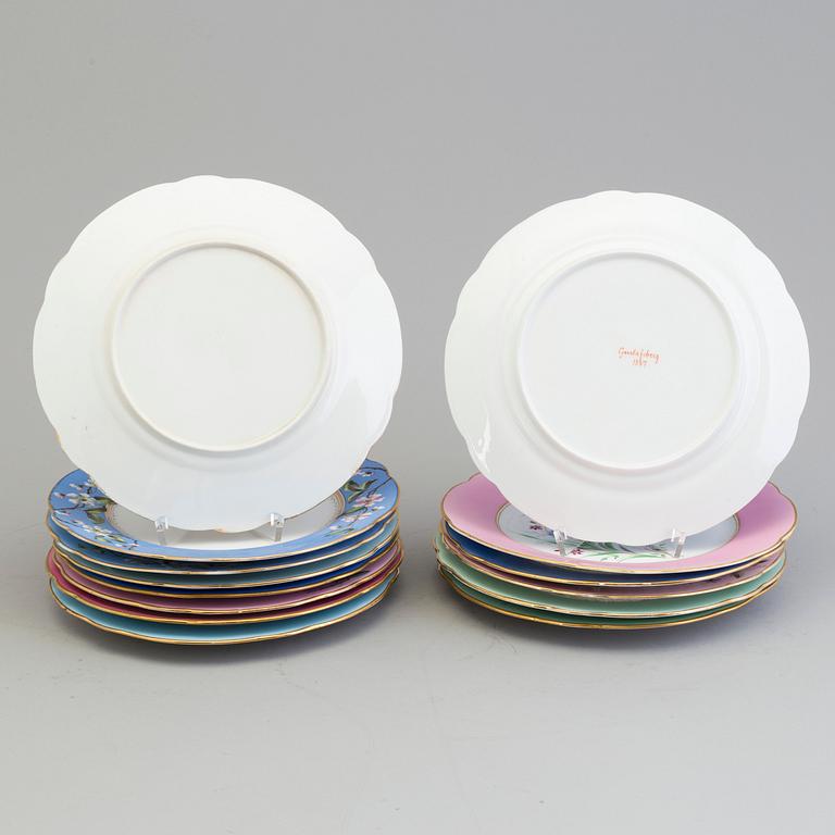 TALLRIKAR, 14 stycken, porslin, Gustavsberg, 1800-talets slut.