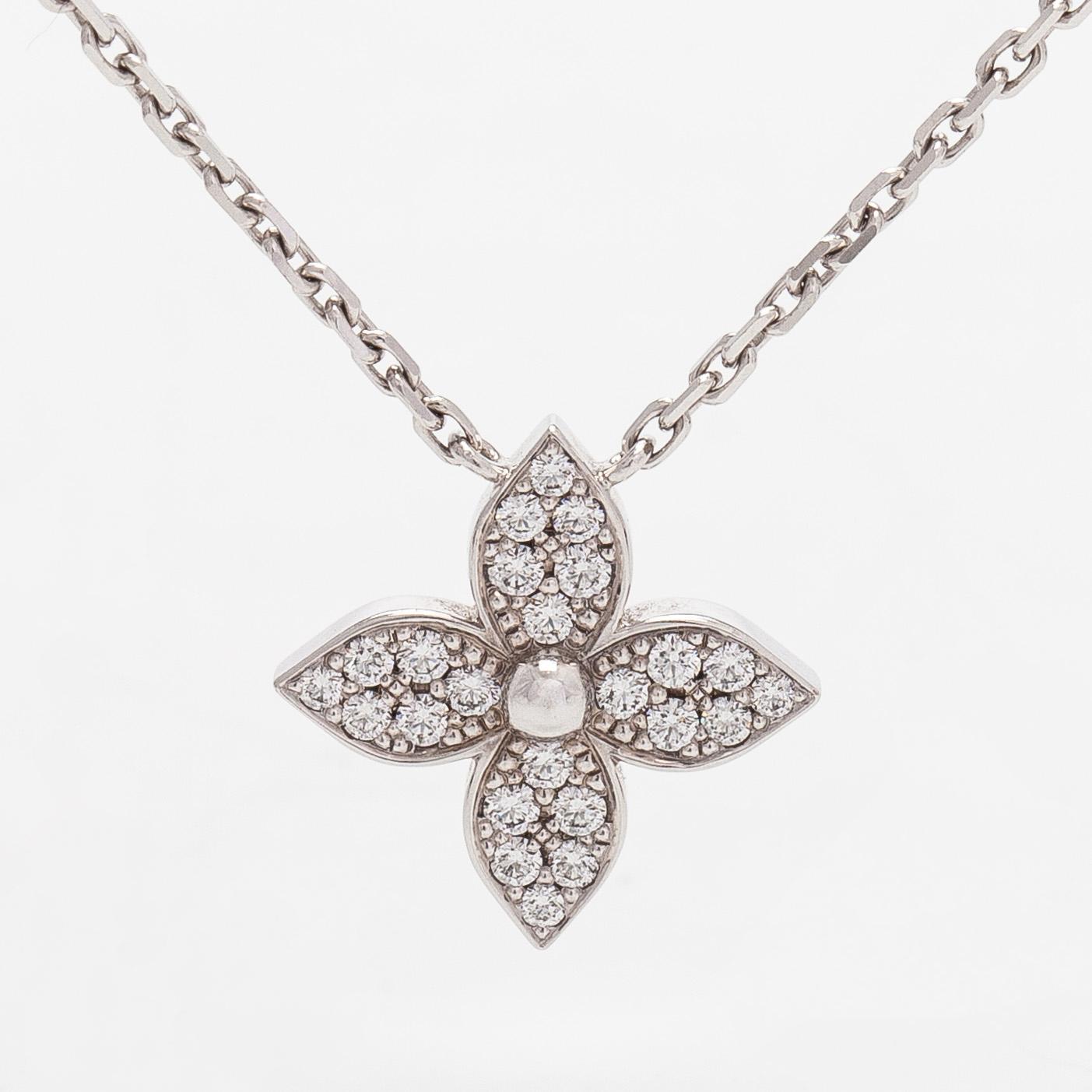 Louis Vuitton, kaulakoru, "Idylle Blossom Pendant", 18K valkokultaa ja timantteja.