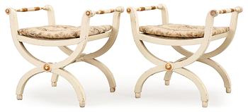 692. A pair of late Gustavian early 19th century stools.