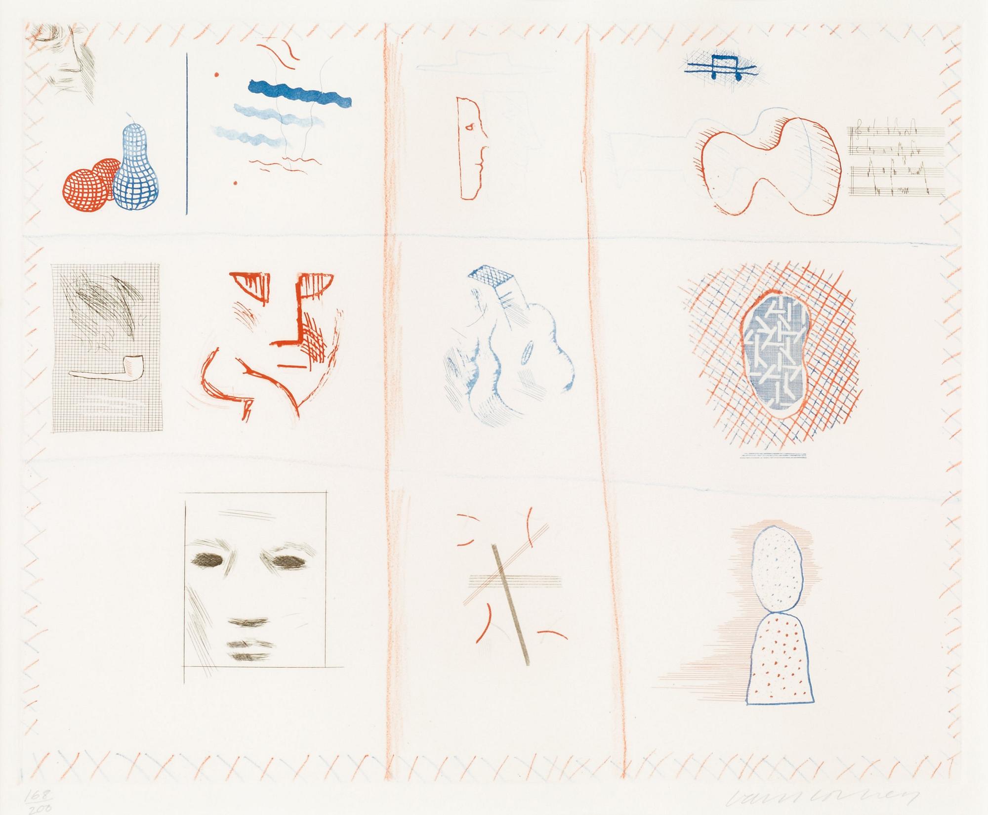 David Hockney, "Franco-American Mail", from: "The Blue Guitar".