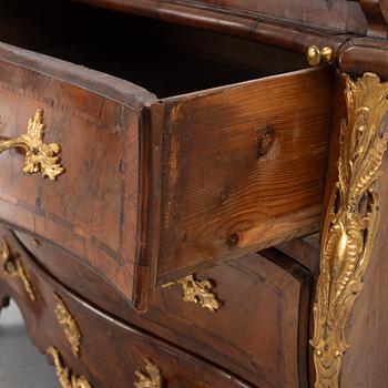 A North-European Louis XV parquetry and ormolu-mounted secretaire, mid 18th century.