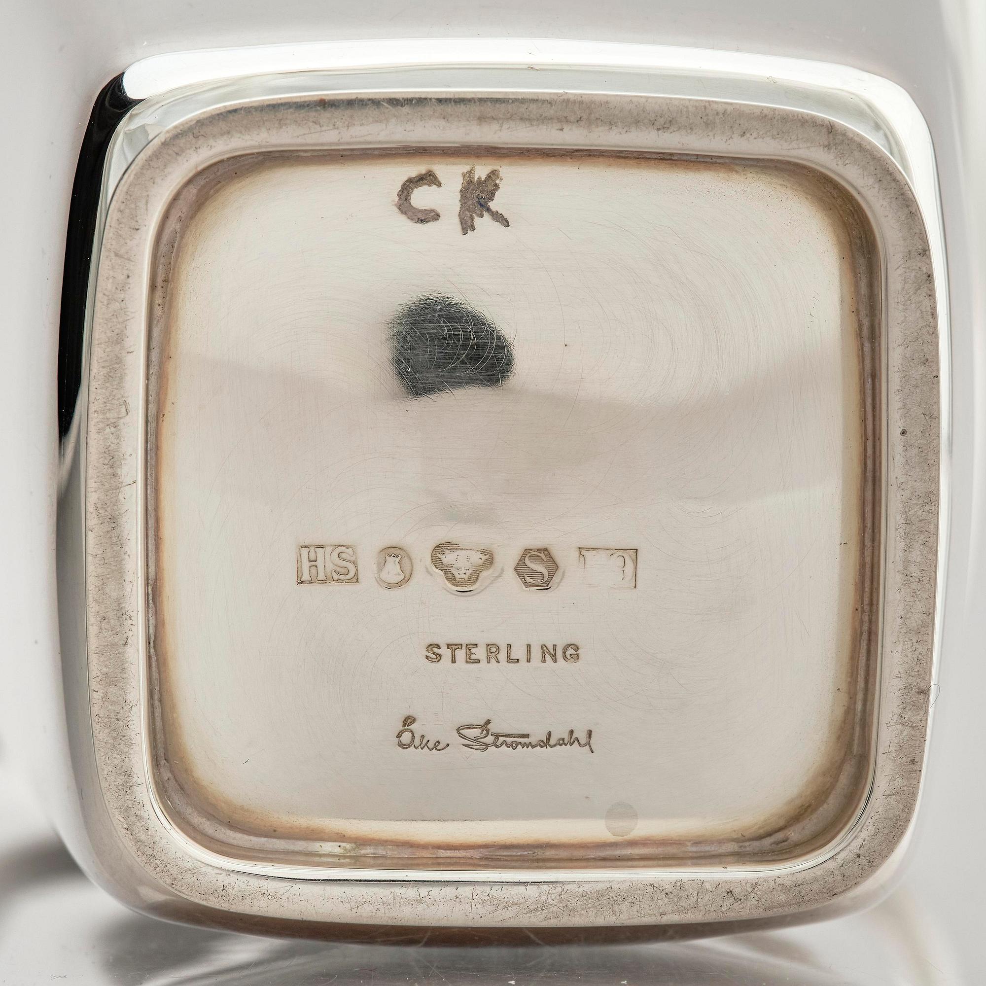 Åke Strömdahl, a sterling silver vase, company Hugo Strömdahl AB, Stockholm 1961.