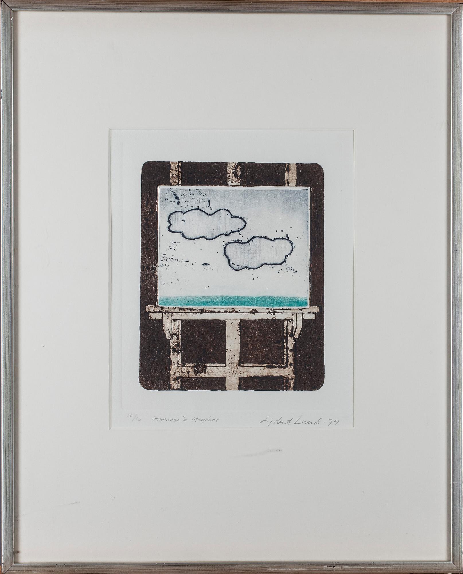 LISBET LUND (LUND-SCHWELA), färgetsning, signerad, numrerad 10/10 och daterad -79.