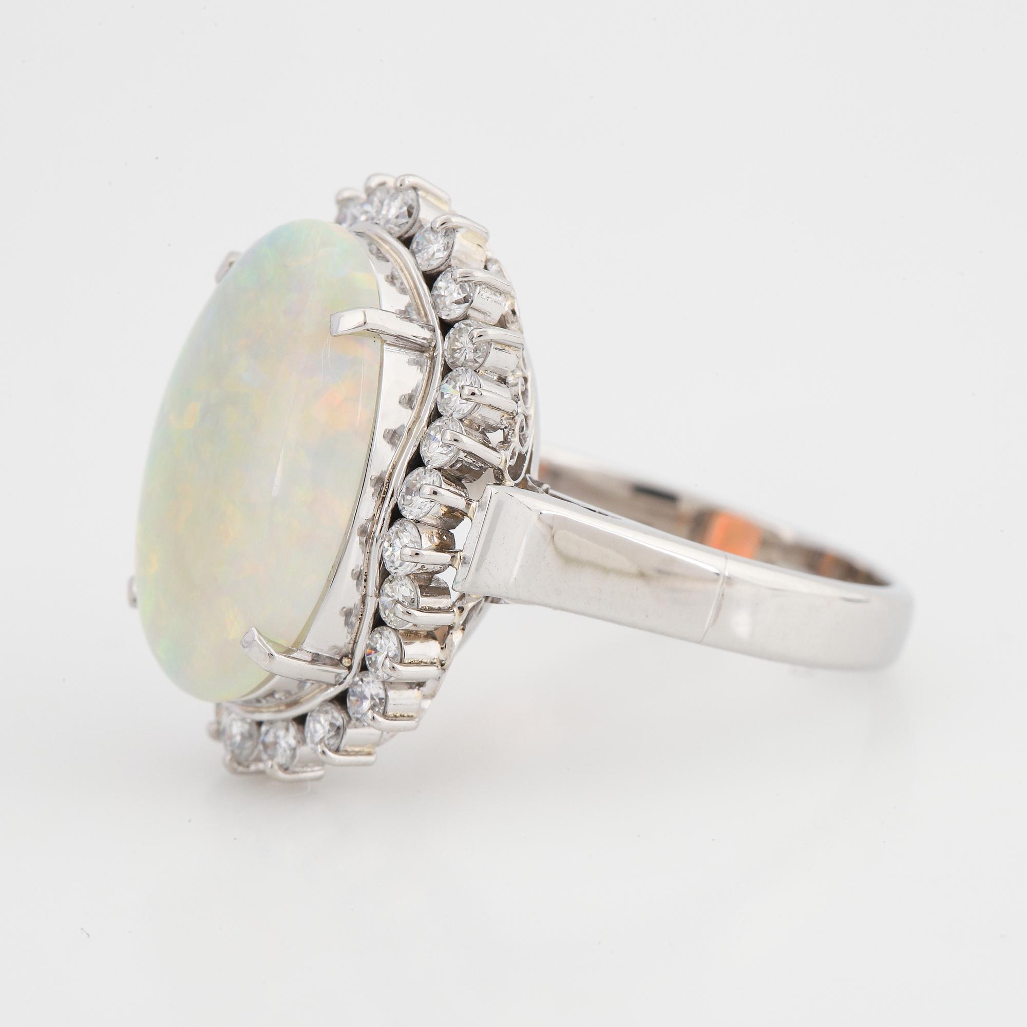 Opal and brilliant-cut diamond cocktail ring.