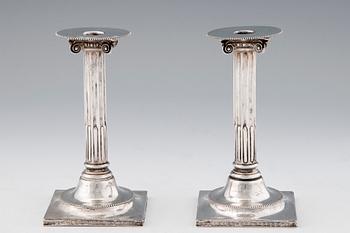 153. LJUSSTAKAR, ett par, 13L silver, Tyskland 1800/1900-t. Vikt 379 g.