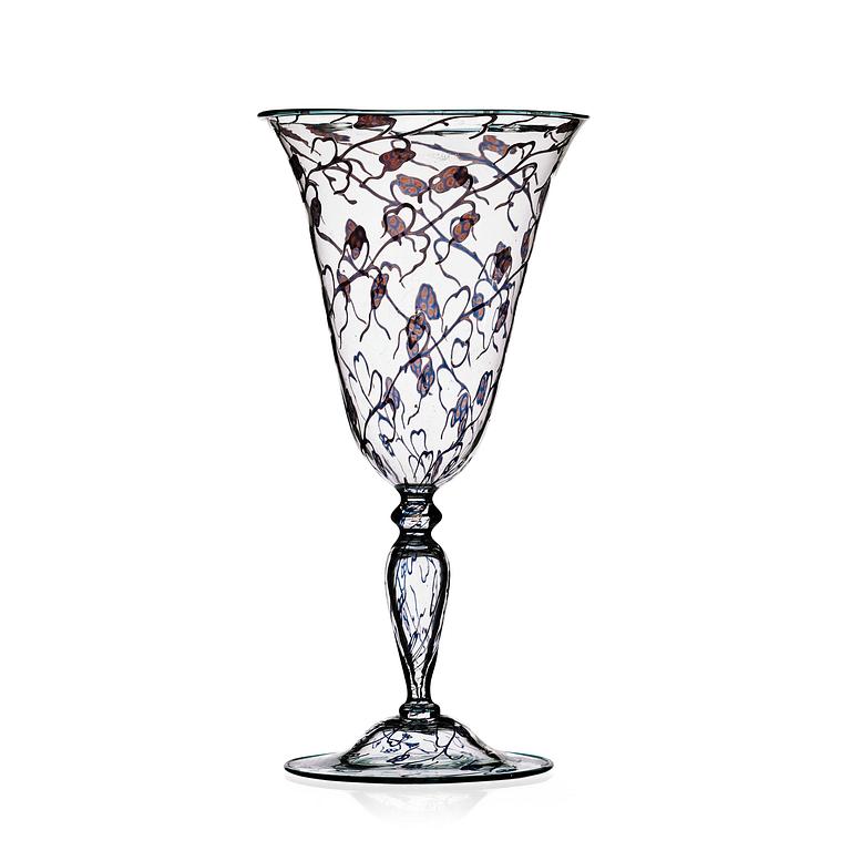 Orrefors, a 'graal' glass goblet, Sweden 1923.