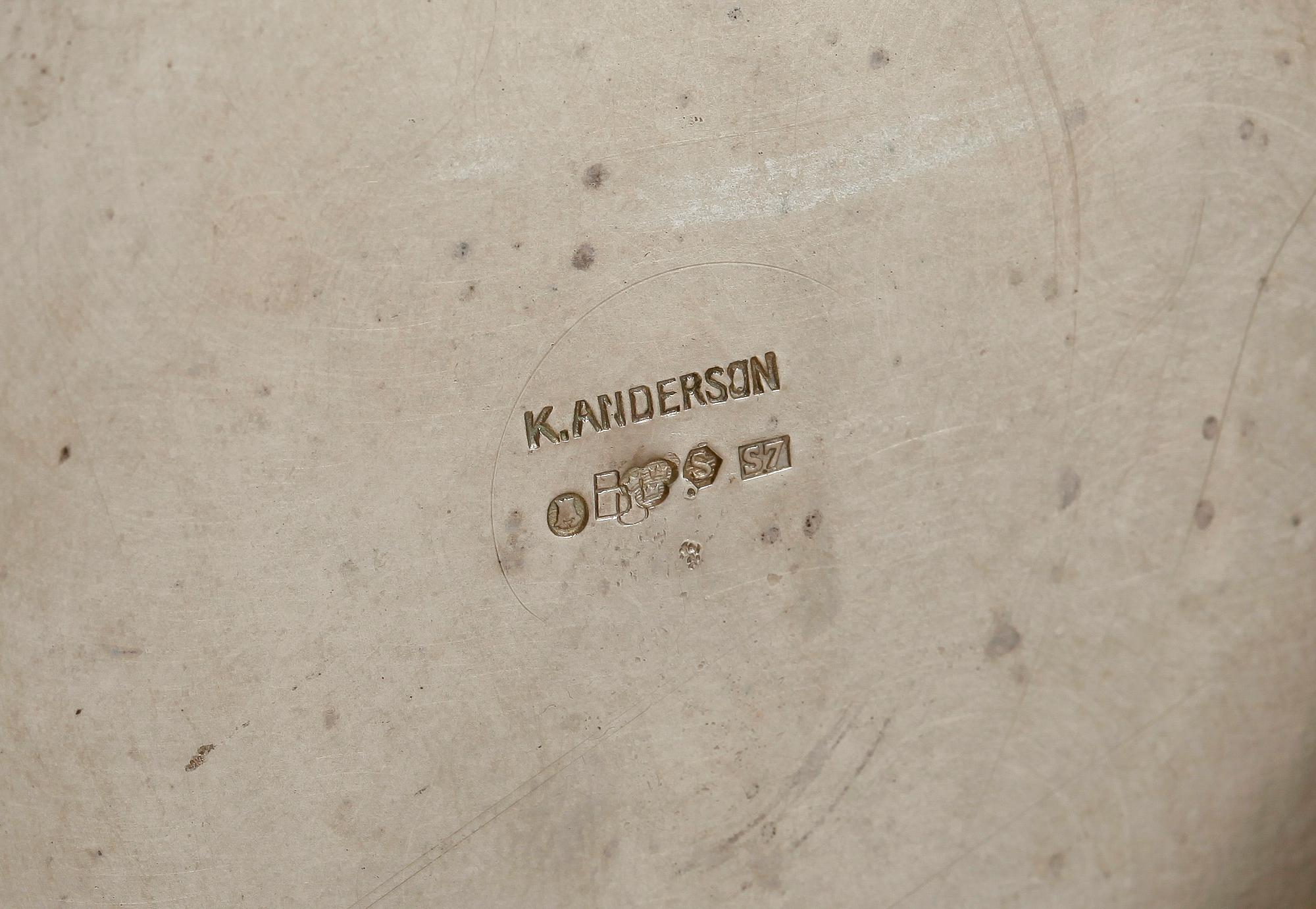 SKÅL, silver, K Andersson, Stockholm, 1920. Vikt. 847 gram.