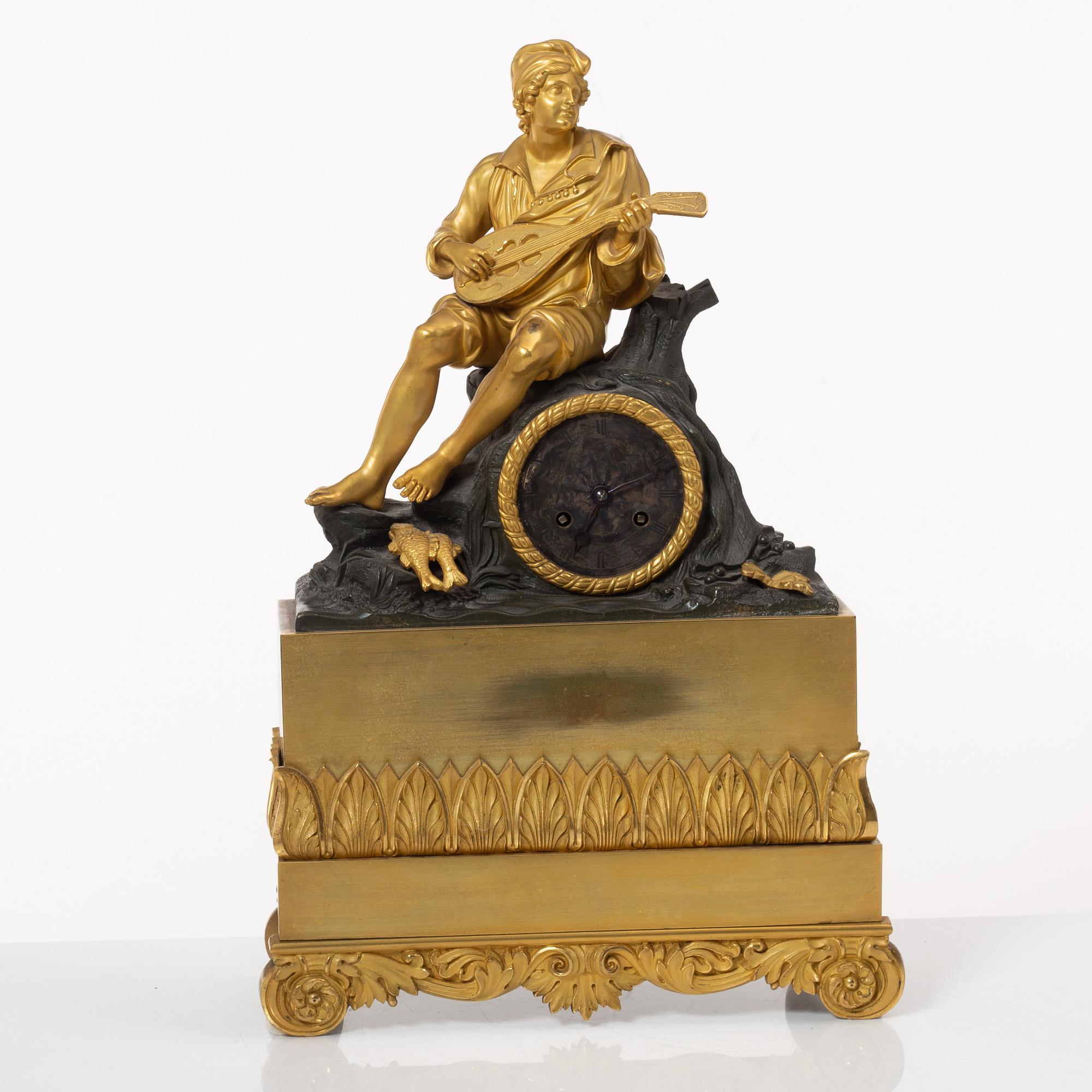 A late Empire mantle clock, France, mid-19th Century.