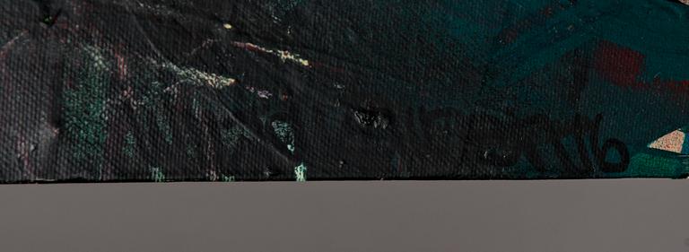 Janne Wiljakainen, mixed media on canvas, signed and dated -16.