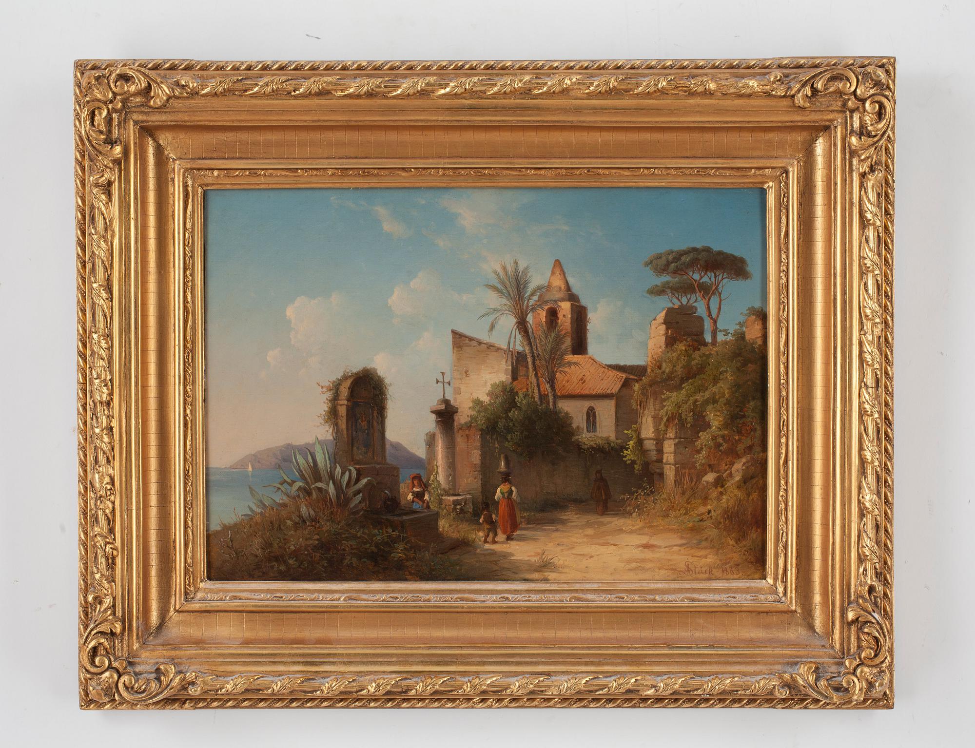 Joseph Magnus Stäck, "Kloster vid Terracina" (= Monastery at Terracina).