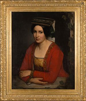 UNKNOWN ARTIST, oil on canvas, signed Lincy? Dated 1855.