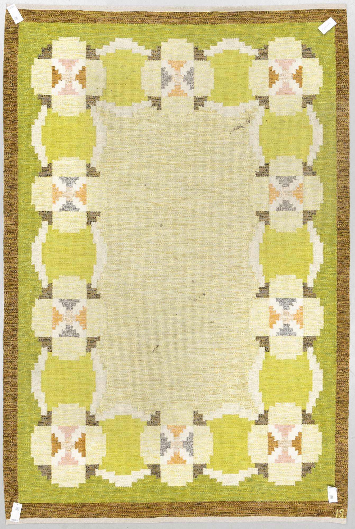 Ingegerd Silow, matta, rölakan, 295 x 197 cm, signerad IS.