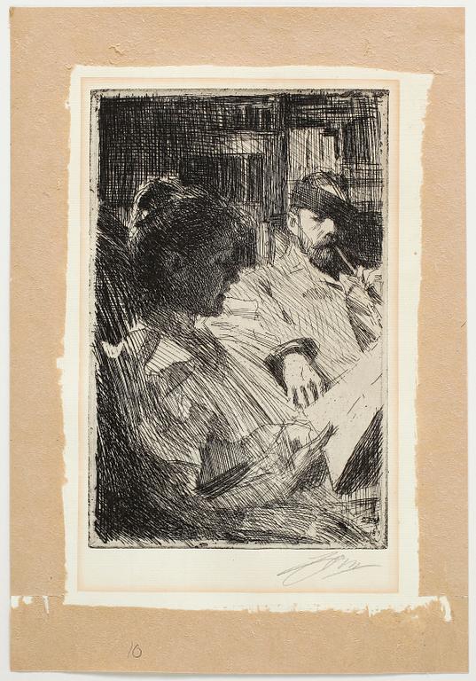 ANDERS ZORN, etching, 1893, signed with pencil.