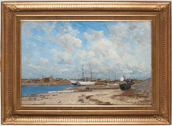 Wilhelm von Gegerfelt, French coastal scene with ships.