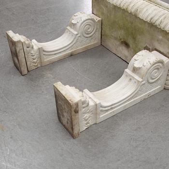 HANDFAT/FONTÄN, marmor, 1800/1900-tal.