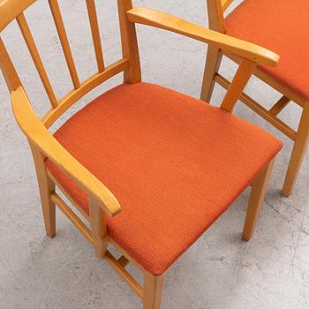 Carl Malmsten, six "Själevad" chairs, Sweden, second half of the 20th century.