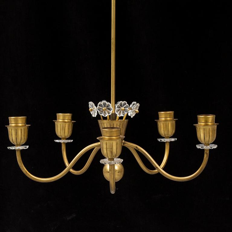 A brass Swedish Modern ceiling lights, 1940's/50's.