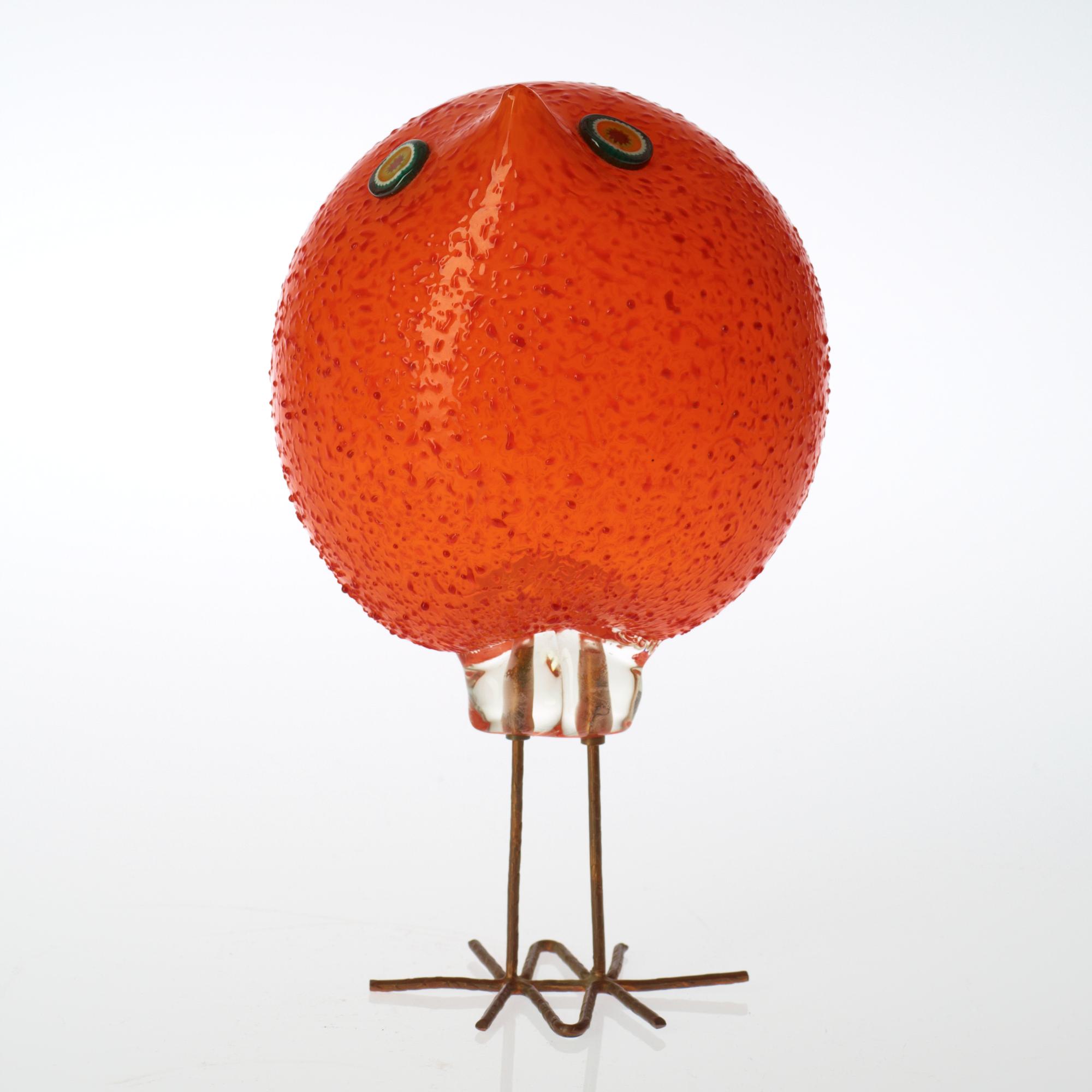 A Peter Pelzel 'Pulcino' glass bird, Vistosi, Italy 1960's.