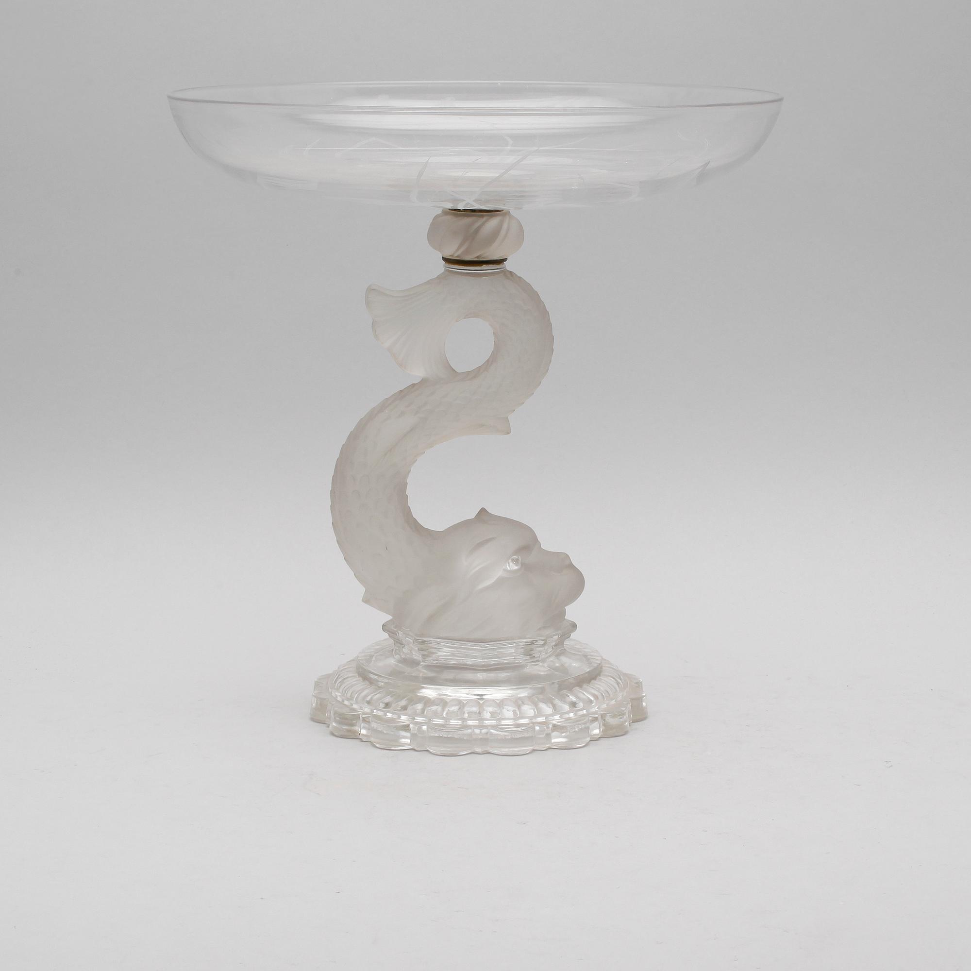 SKÅL PÅ FOT, glas, sannolikt Baccarat, omkring år 1900.