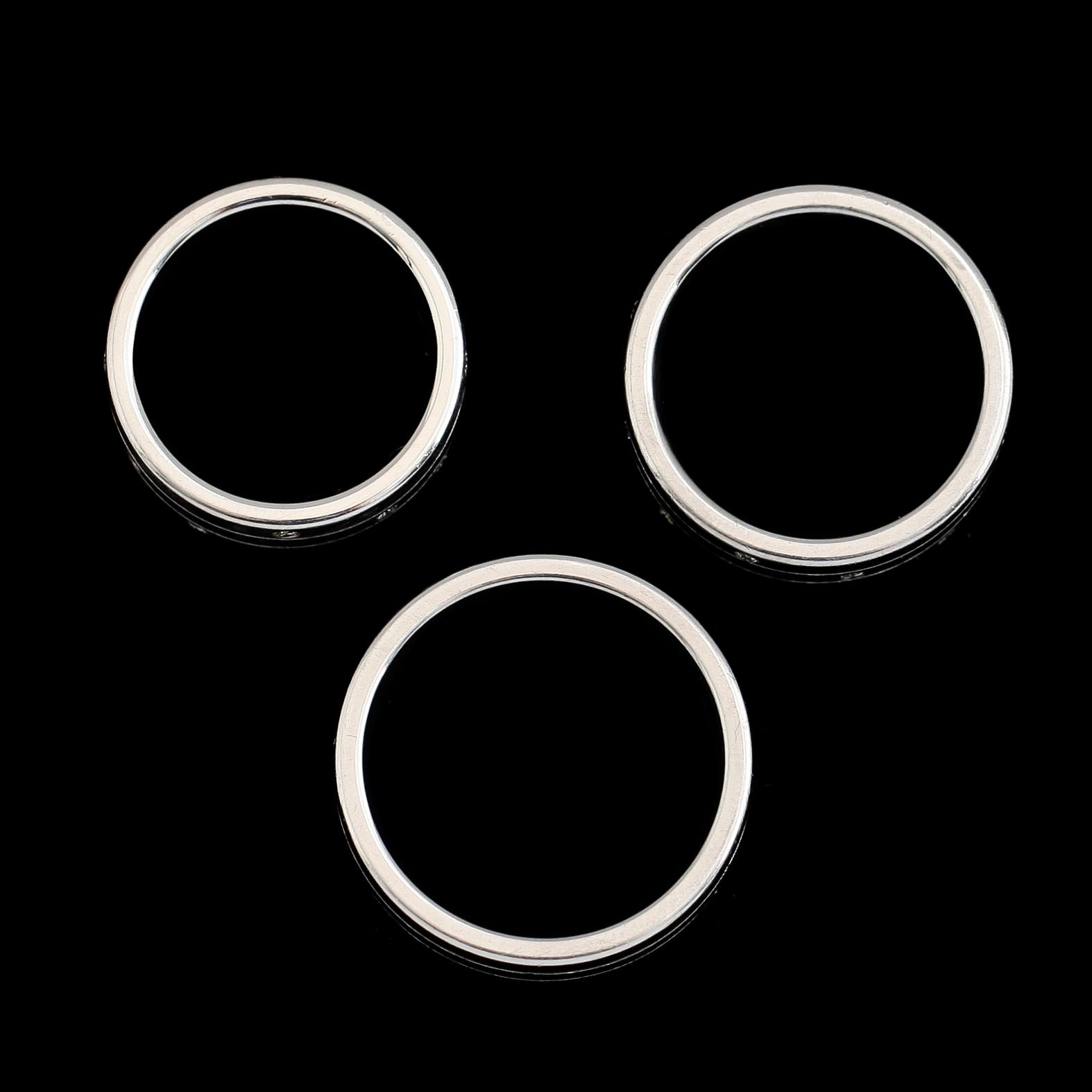 RINGAR, 3 st, stål, briljantslipade diamanter, Fleming Uziel.